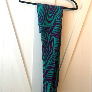LuLaRoe OS leggings zebra print purple and teal
